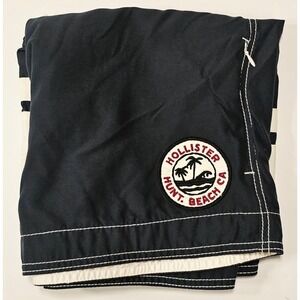 Hollister Men's Navy White Striped Board Shorts Swim Trunks Huntington Beach Med